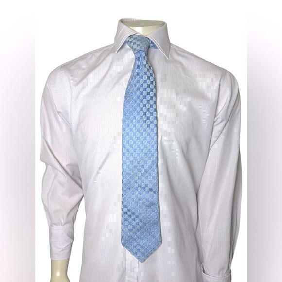 Gorgeous Ike Behar Modern Silk Tie Worn Once in Sky Blue and Light Blue - Picture 2 of 4